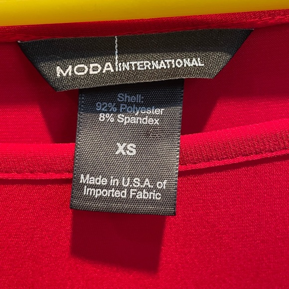 Vintage Moda International XS Red Drop Waist Shift Dress Long Flare Sleeves - Picture 3 of 5